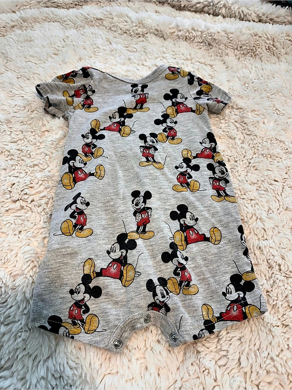 Disney Mickey Mouse Baby Romper Gray 12M
